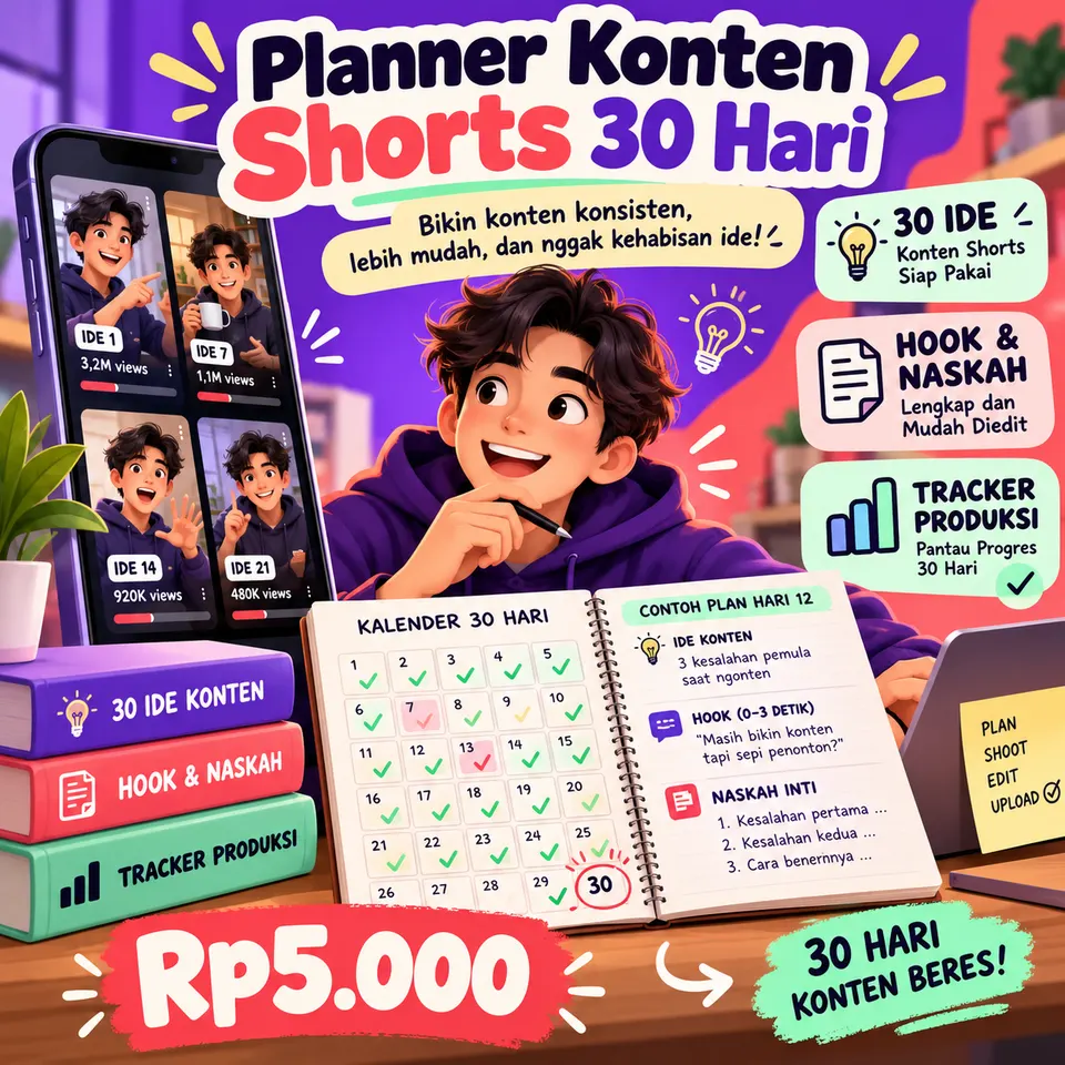 Planner Konten Shorts 30 Hari